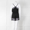 Zadig & Voltaire Black Lace Trim Silk Playsuit