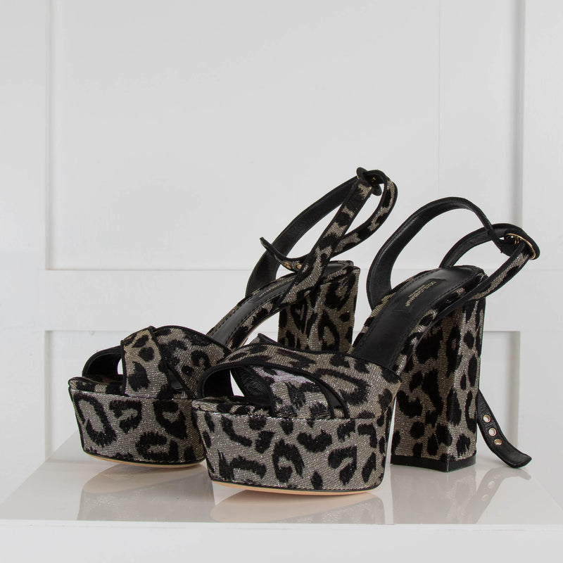 Dolce & Gabbana Metallic Animal Platform Heels