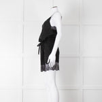 Zadig & Voltaire Black Lace Trim Silk Playsuit