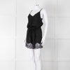 Zadig & Voltaire Black Lace Trim Silk Playsuit