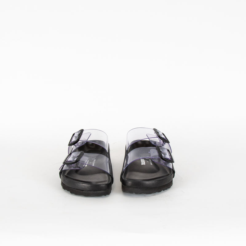 Manolo Blahnik For Birkenstock Black Clear PVC Arizona Strap Slides
