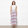 Sezane Pink And Silver Abstract Pleat Skirt