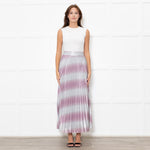 Sezane Pink And Silver Abstract Pleat Skirt