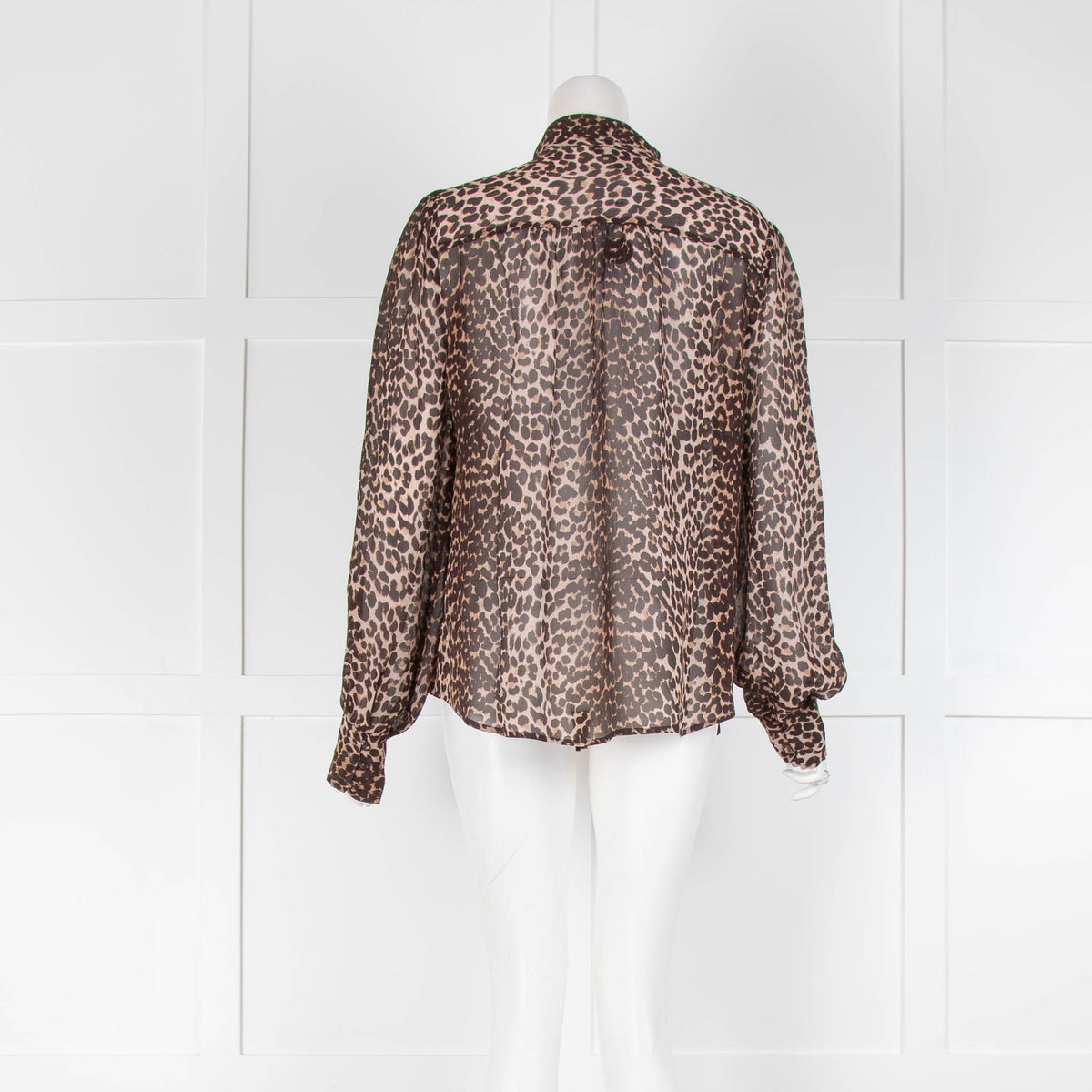 Paige Leopard Print Shirt Tie Neck