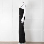 Alice McCall Black Gold Zip Wide Stretch Denim Dungarees
