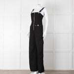 Alice McCall Black Gold Zip Wide Stretch Denim Dungarees