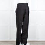 Rohe Black Linen Blend High Waisted Trousers