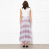 Sezane Pink And Silver Abstract Pleat Skirt