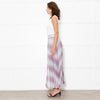 Sezane Pink And Silver Abstract Pleat Skirt