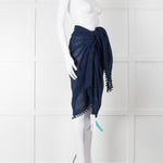 Melissa Odabash Blue Embroidered  Pareo