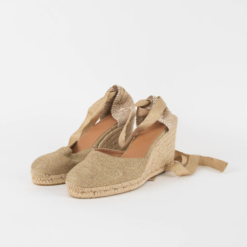 Castaner Linen Gold Lurex Espadrilles