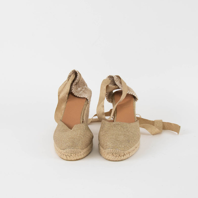 Castaner Linen Gold Lurex Espadrilles