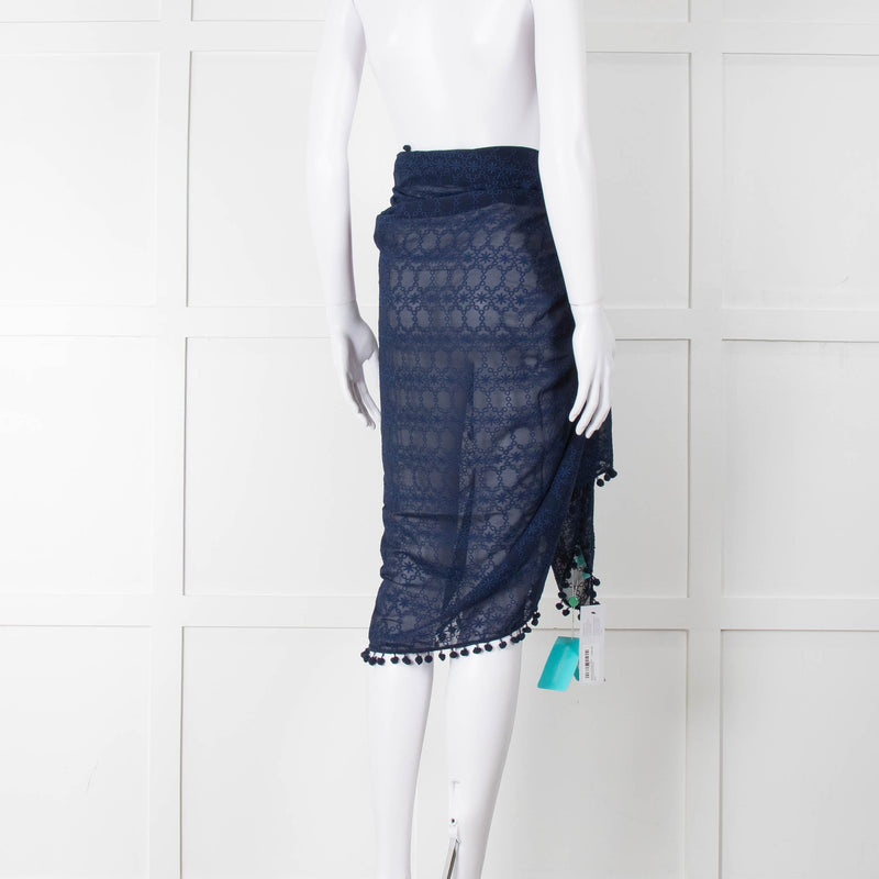 Melissa Odabash Blue Embroidered  Pareo