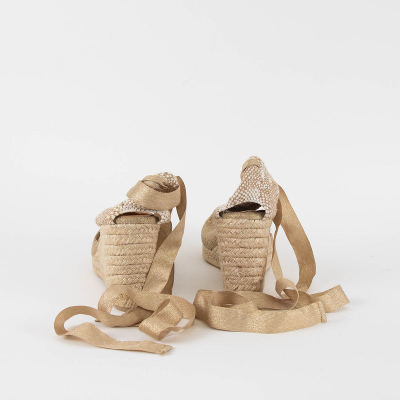 Castaner Linen Gold Lurex Espadrilles