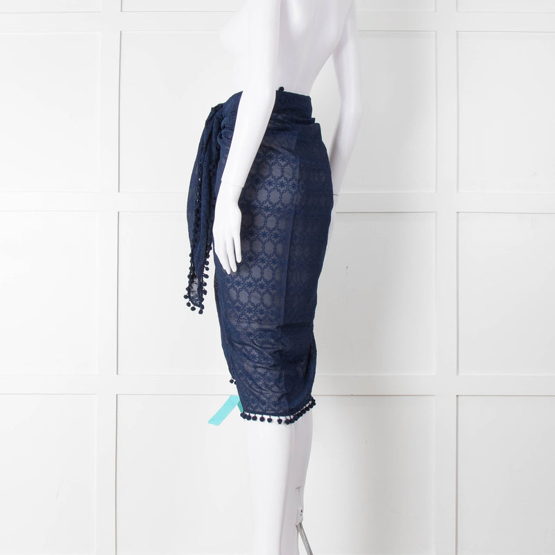 Melissa Odabash Blue Embroidered  Pareo
