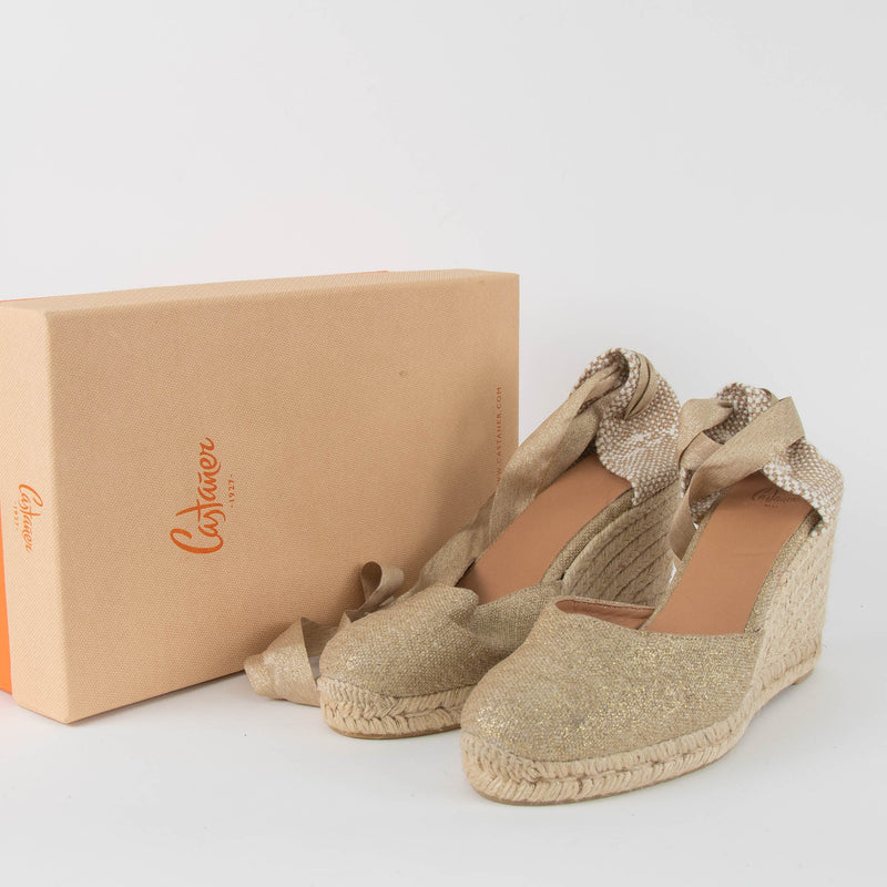 Castaner Linen Gold Lurex Espadrilles