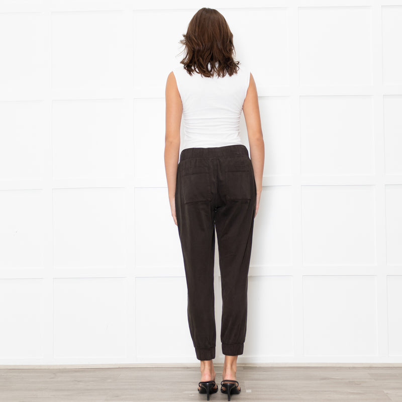 Bella Dahl Brown Drawstring Cargo Trouser