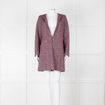 Helen Berman Red, Blue and White Boucle Long Line Jacket