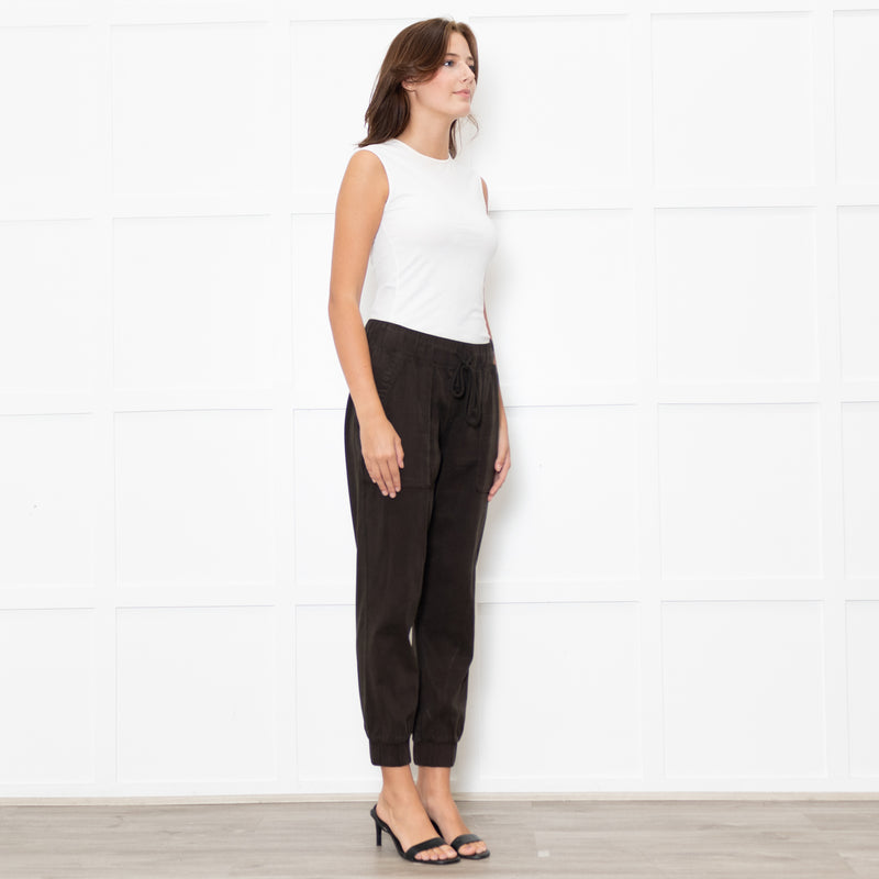 Bella Dahl Brown Drawstring Cargo Trouser