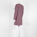 Helen Berman Red, Blue and White Boucle Long Line Jacket