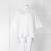 Max Mara White Cotton Draw String Detail Oversized Shirt