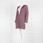 Helen Berman Red, Blue and White Boucle Long Line Jacket