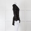 Rebecca Vallance Black Sequin One Shoulder Top