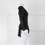 Rebecca Vallance Black Sequin One Shoulder Top