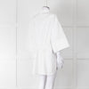 Max Mara White Cotton Draw String Detail Oversized Shirt
