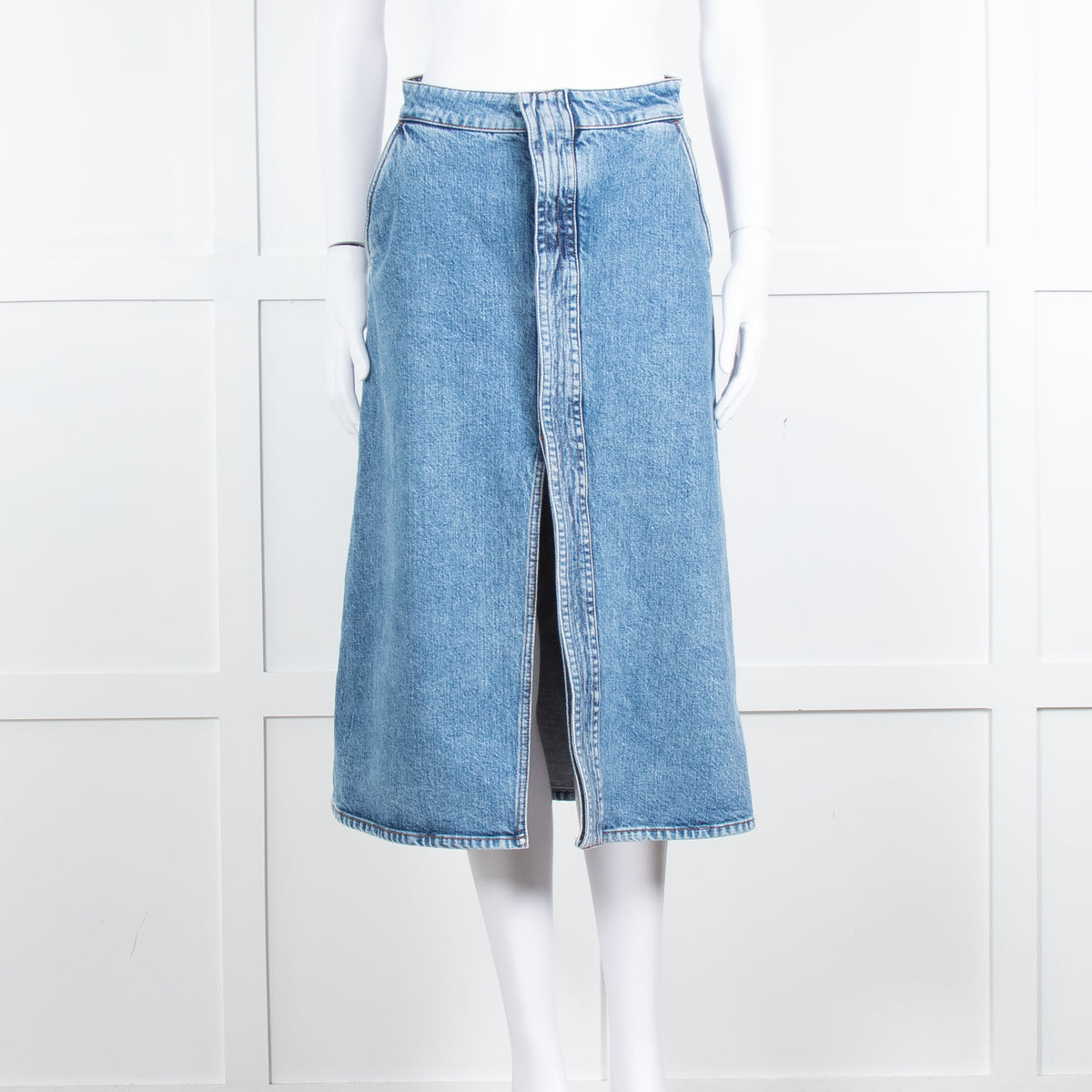 Stella McCartney Blue Denim Midi Skirt