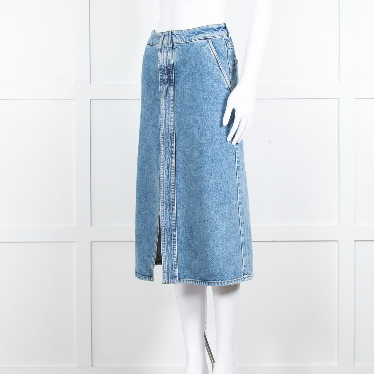 Stella McCartney Blue Denim Midi Skirt