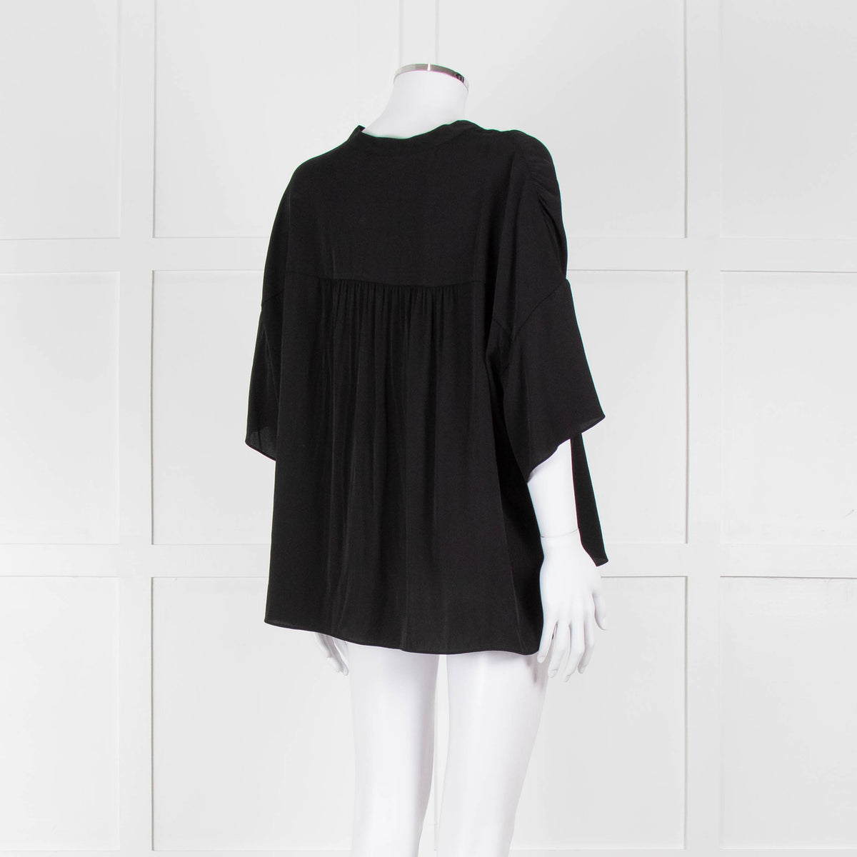 Vince Black Silk Short Sleeve Blouse