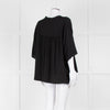 Vince Black Silk Short Sleeve Blouse