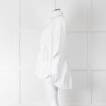 Max Mara White Cotton Draw String Detail Oversized Shirt