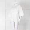 Max Mara White Cotton Draw String Detail Oversized Shirt