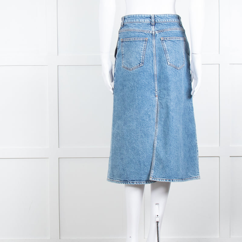 Stella McCartney Blue Denim Midi Skirt
