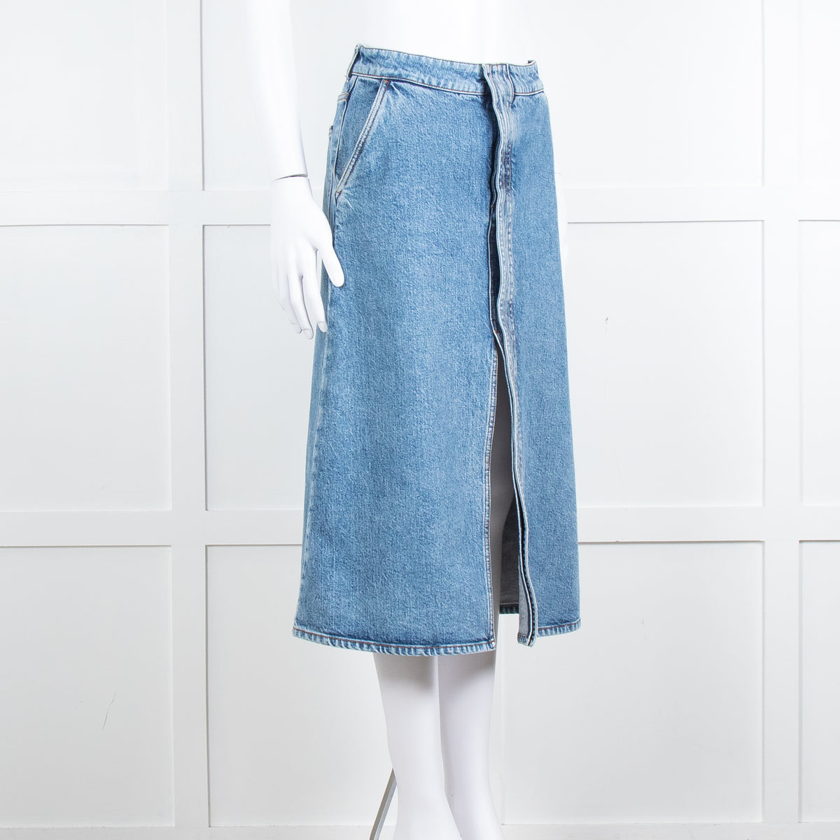 Stella McCartney Blue Denim Midi Skirt