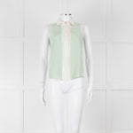 Sandro Green Lace Insert Sleeveless Blouse