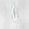 Sandro Green Lace Insert Sleeveless Blouse