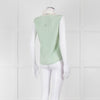 Sandro Green Lace Insert Sleeveless Blouse
