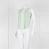 Sandro Green Lace Insert Sleeveless Blouse