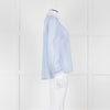 Me + Em Blue Cotton Blouse with Anglaise Inserts