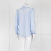 Me + Em Blue Cotton Blouse with Anglaise Inserts