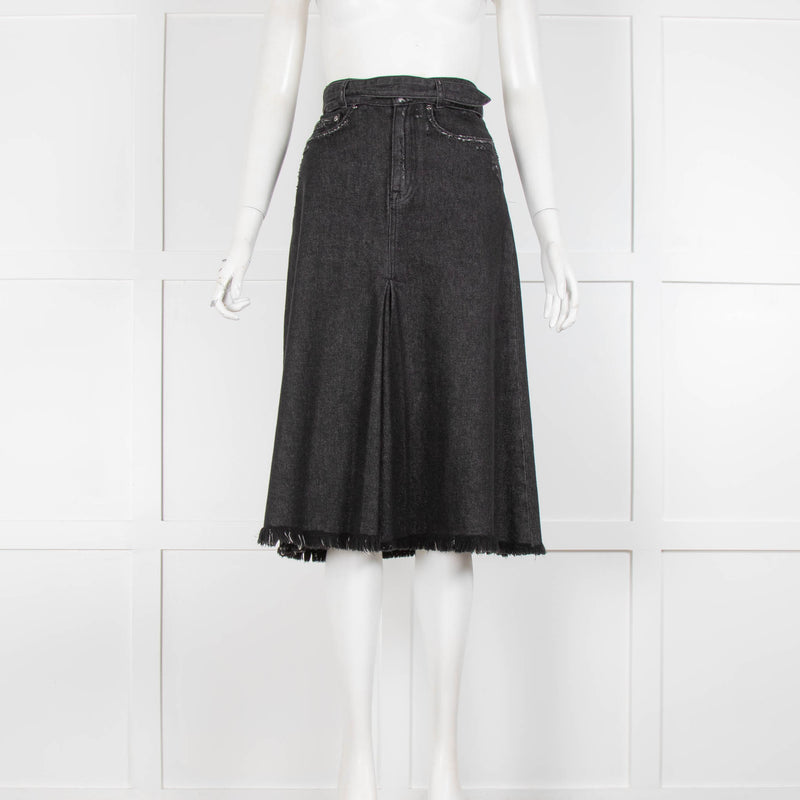 Zimmermann Black Denim A Line Skirt