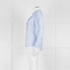 Me + Em Blue Cotton Blouse with Anglaise Inserts