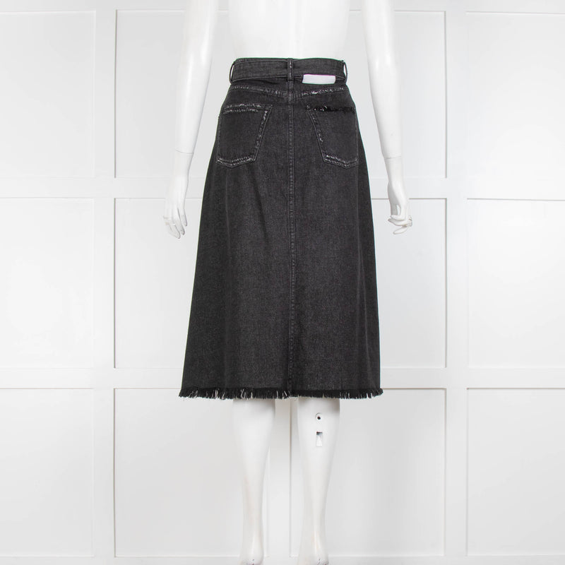 Zimmermann Black Denim A Line Skirt