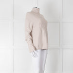 S Max Mara Light Grey Cable Cashmere Blend Sweater