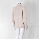 S Max Mara Light Grey Cable Cashmere Blend Sweater