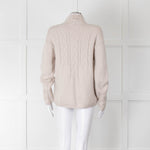 S Max Mara Light Grey Cable Cashmere Blend Sweater
