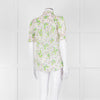 Me + Em Pink, Green & Grey Floral Silk Mix Short Sleeve Frill Top